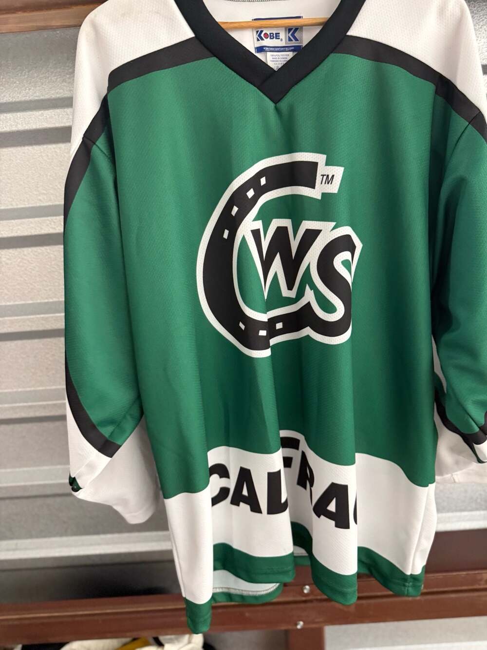 Kobe Sportswear CWS Calfrac #11 Burleson Green and White Hockey Jersey